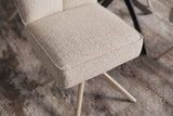 Swivel chair LUGANO 360° auto-return spring core chenille tweed beige