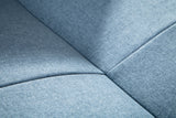 Sofa bed DIVANI 215cm with armrests textured fabric light blue