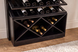 Bar cabinet SCORPION 160cm w/ mirror mango wood black