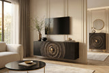 Sideboard GOLDEN SUNSET 180cm 3D hanging mango wood black