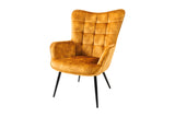 Armchair SCANDINAVIA with armrests velvet mustard yelllow