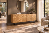 Sideboard FLUID 175cm 3D mango wood creamy
