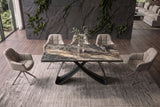 Esstisch INFINITY 180-220-260cm ausziehbar Keramik Marmoroptik taupe