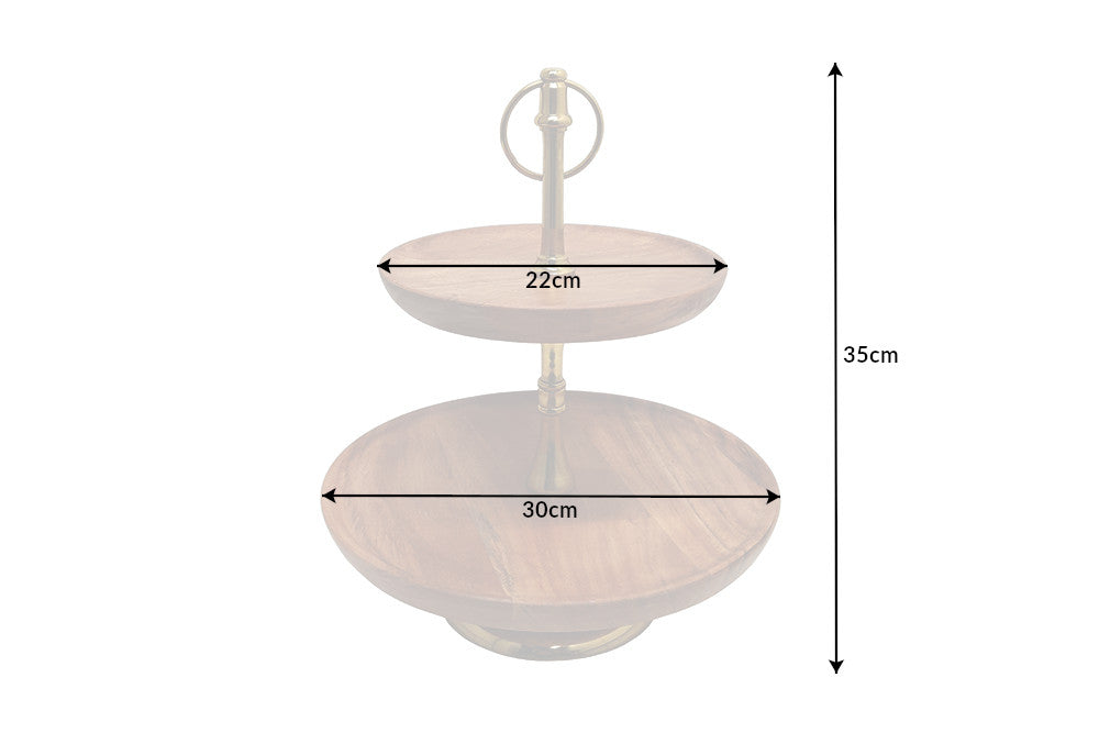 Etagere PURE NATURE 34cm 2 trays acacia wood