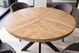 Dining table INFINITY HOME 120cm round w/ star frame mango wood creamy natural