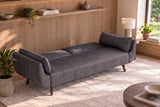 Sofa bed DIVANI 220cm 3-seater velvet grey