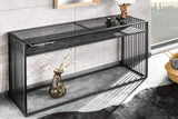 Console ARCHITECTURE 120cm marble tray and smoked glass plate