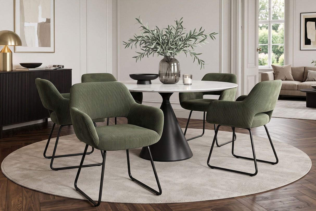 Chair MUSTANG with armrests cord green