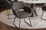 Chair MUSTANG with armrests microfibre antique grey