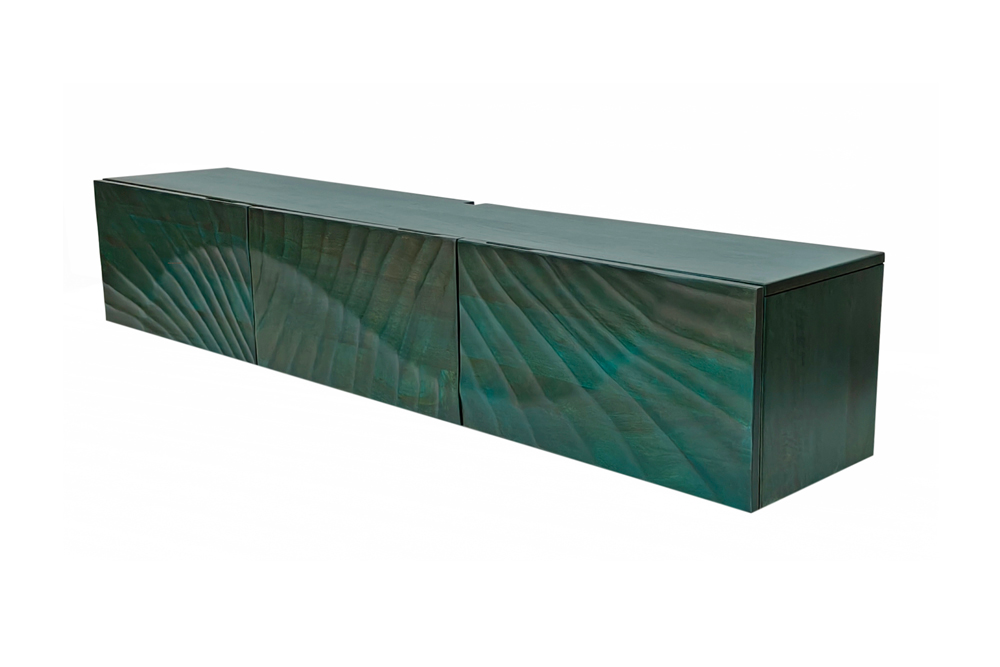 TV-Board SCORPION 160cm 3D hängend Mangoholz türkis