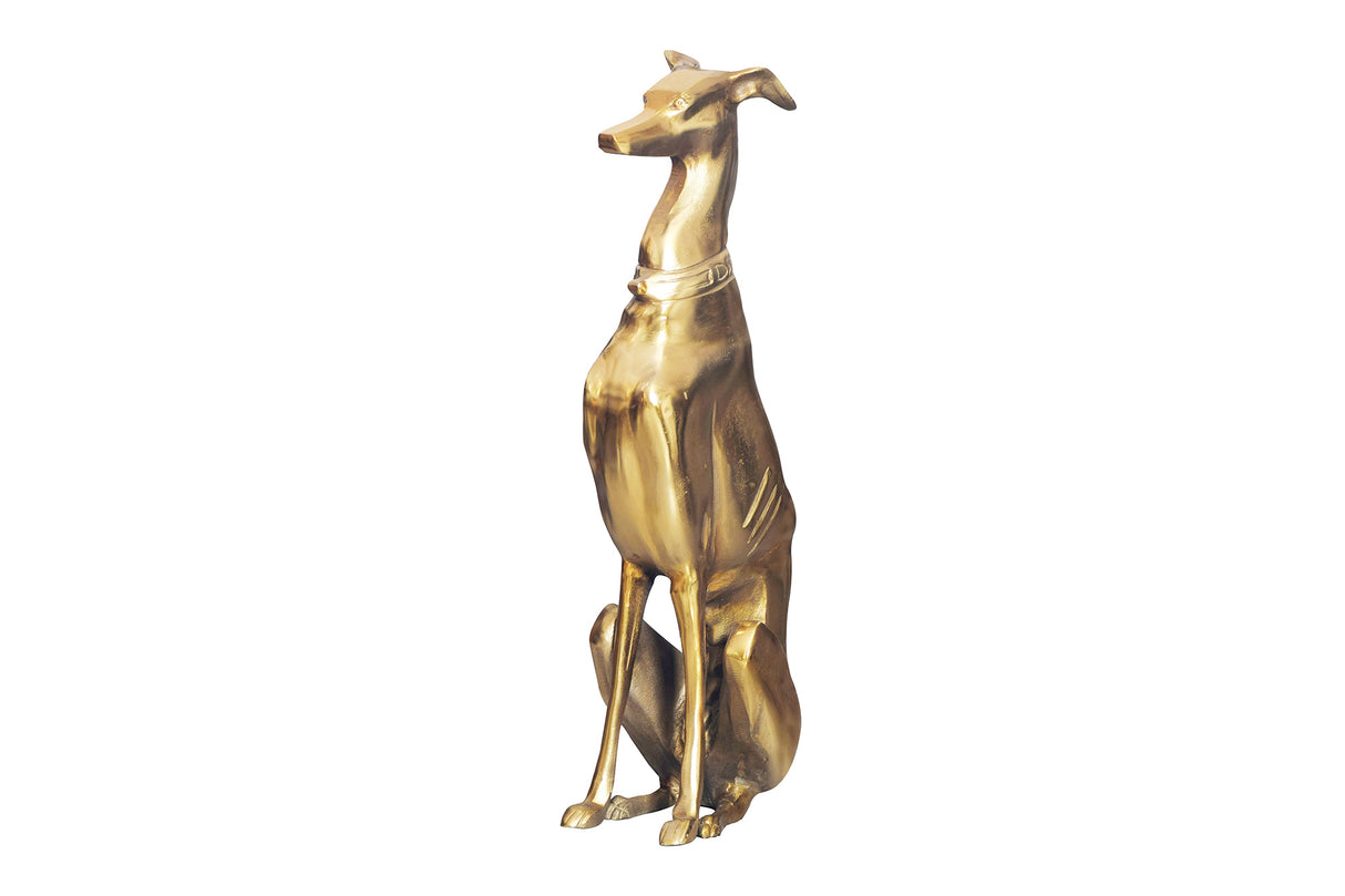 Skulptur WINDHUND 70cm Aluminium gold