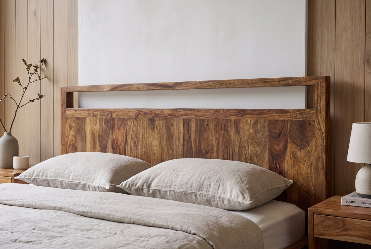 Bed MAKASSAR 180x200cm tree trunk sheesham wood brown
