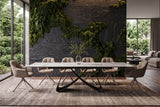 Dining table INFINITY 180-220-260cm extendable ceramic marble look white