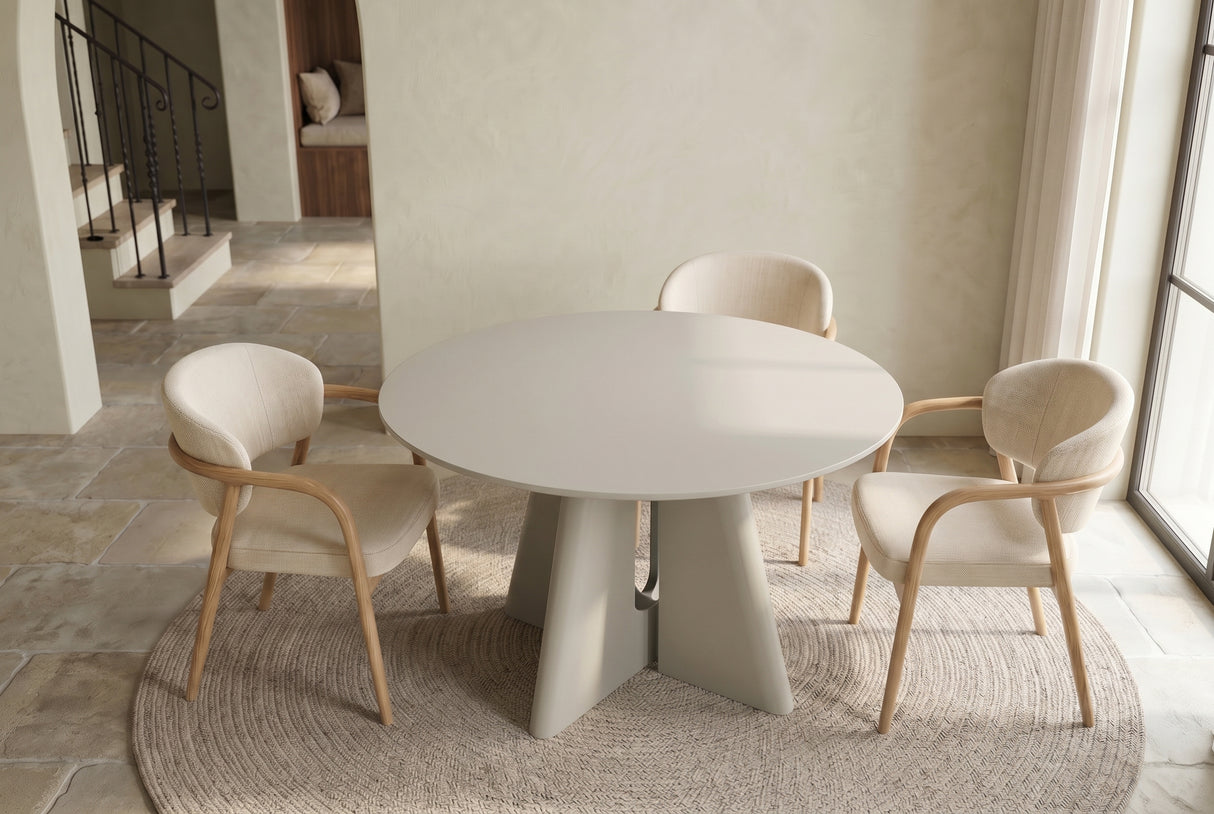 Esstisch ORGANIKO 120cm rund greige beige