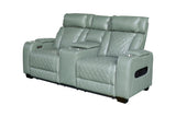 Cinema armchair HOLLYWOOD 2-seater electrically adjustable artificial leather sage
