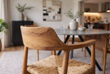 Chair KENNEDY wicker seat w/ armrests teak wood natural