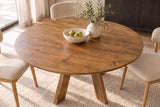 Esstisch ART WOOD Ø 120cm rund Mangoholz braun honigfarbenes Finish
