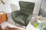 Wing chair DON flat woven fabric bottle-green