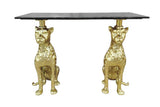 Console PANTHER 105cm gold metal w/ marble top