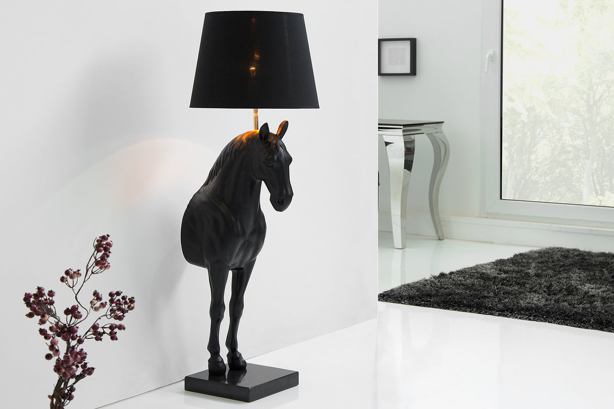 Stehlampe BLACK BEAUTY 130cm schwarzes Pferd