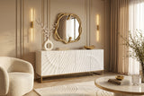 Sideboard SCORPION 180cm 3D Mangoholz weiß gold