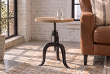 Beistelltisch ENGINEER 50cm höhenverstellbar Mangoholz natur mit schwarzem Gestell - Industrial Design