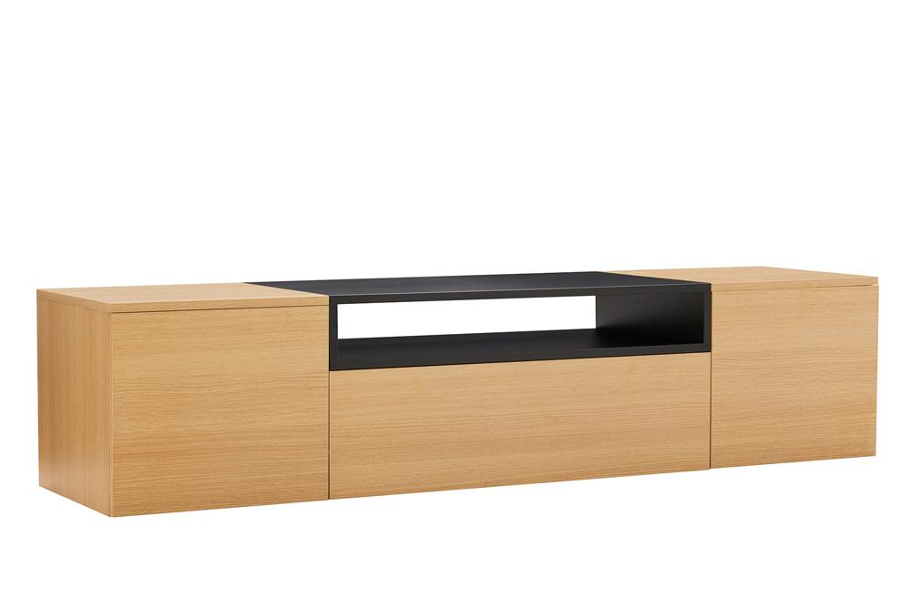 TV stolek LOFT 160 cm závěsný – přírodní černý