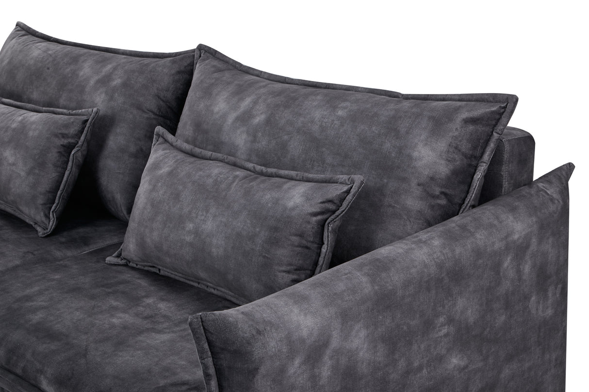 Schlafsofa APARTMENT 215cm 3-Sitzer Samt grau