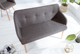 Bench SCANDINAVIA 116cm with armrests textured fabric dark grey