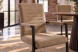 Freischwinger LOFT mit Armlehnen Kord taupe Metallgestell schwarz