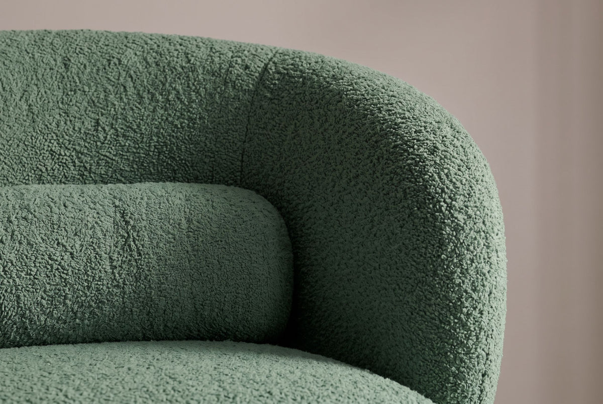 Armchair BOSSA NOVA 360° rotatable bouclé green
