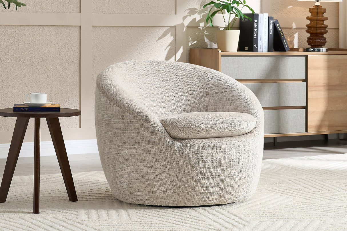 Sessel ALPINE 360° drehbar, Strukturstoff beige