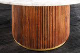 Dining table GATSBY 140cm round mango wood marble