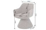 Swivel chair AMBIENTO 180° auto-return w/ armrests brown