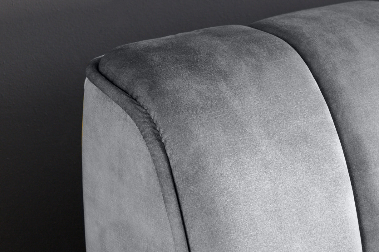 Bett AMSTERDAM 180x200cm Samt grau