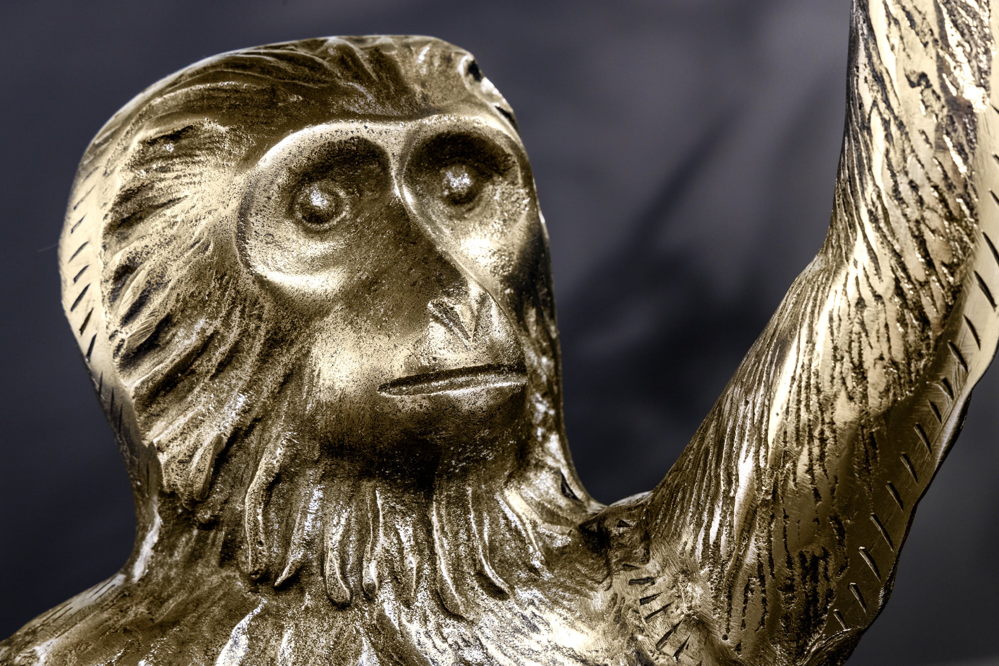 Masă laterală WILDLIFE MONKEY 55cm auriu antic [12]