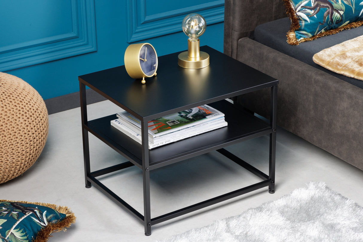 Side table DURA STEEL 50cm powder-coated metal black