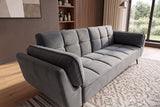 Schlafsofa BOUTIQUE 215cm mit Armlehnen Samt grau