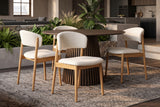 Chair VALHALLA WOOD textured fabric creamy and oak wood natural