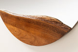 Wandspiegel 100cm rund, natürliche Kante, braunes Akazienholz