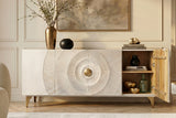 Sideboard GOLDEN SUNSET 180cm 3D mango wood white