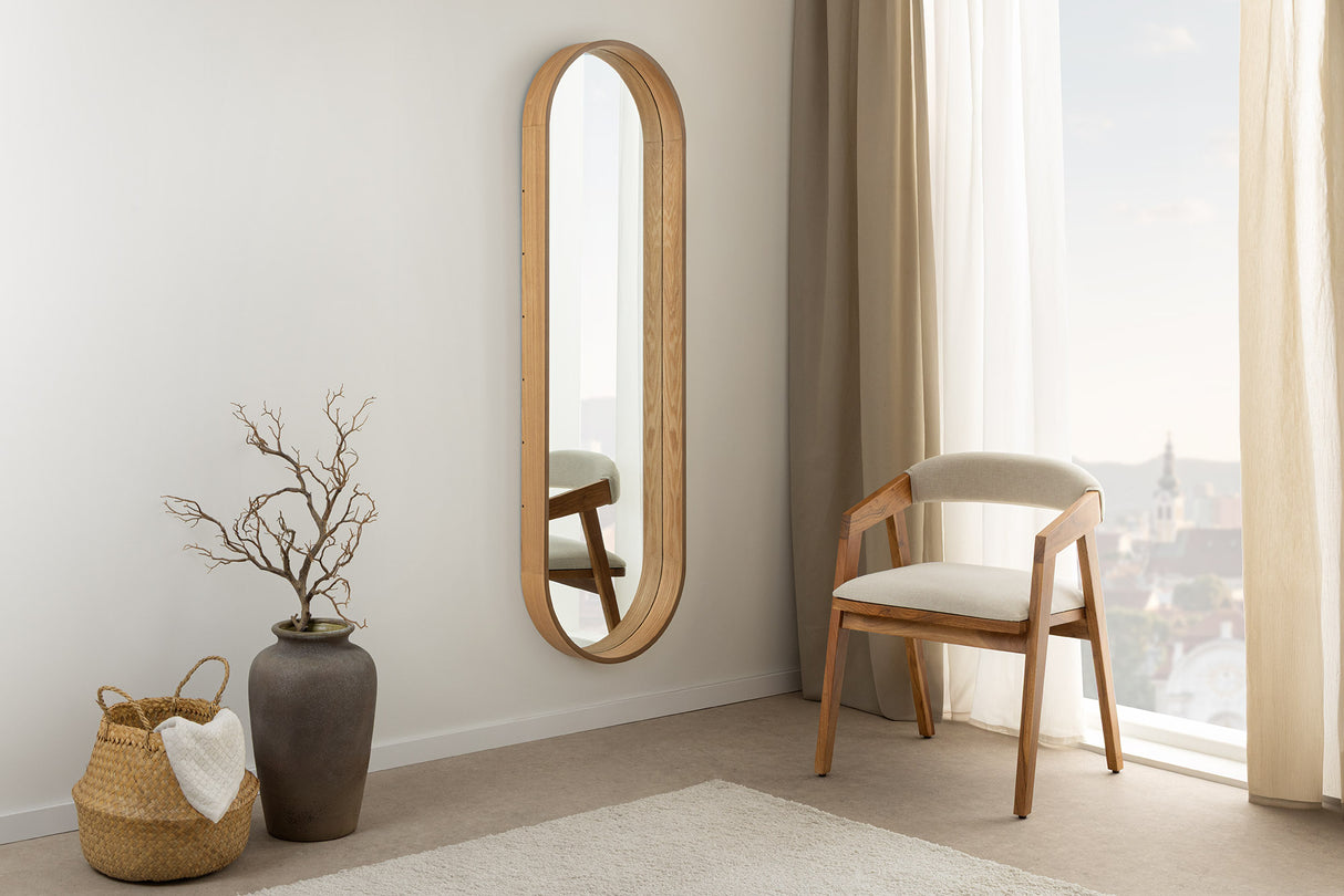 Wall mirrow PORTRAIT 165cm oak wood veneered