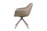 Swivel chair PAPILLON rotatable 180° w/ armrests velvet beige greige