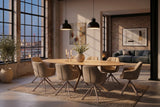 Dining table TRAVERTIN 220cm oval ceramic champagne greige
