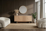 Sideboard SAVOY 180 cm 3D Natur mit Travertin-Marmor-Keramikplatte