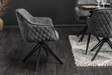 Drehstuhl EUPHORIA drehbar 180° mit Armlehnen Samt dunkelgrau