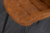 Stuhl ROADSTAR Microfaser cognac mit schwarzen Metallbeinen