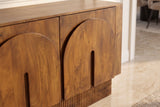 Sideboard ARCADIA 160cm arched front fluted pedestal base mango wood brown