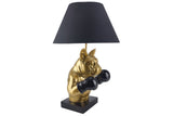 Tischleuchte BULLDOG 55 cm, gold, schwarzer Schirm