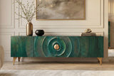 TV-Board GOLDEN SUNSET 180cm 3D Mangoholz türkis